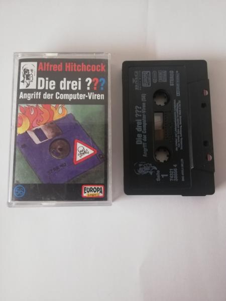 Die Drei Fragezeichen Folge 56 Angriff der Computer-Viren Schwarz mit Weißen Druck 7432138856 4 Europa
