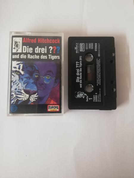 Die Drei Fragezeichen Folge 61 und die Rache des Tigers Schwarz mit Weißen Druck 7432123582 4  Europa