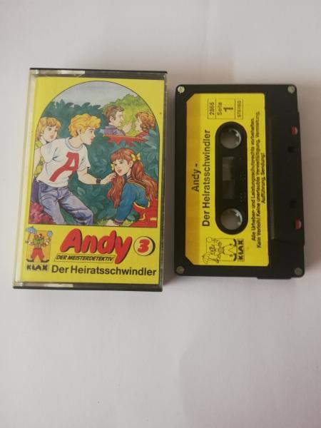 Andy der Meisterdetektiv Folge 3 Der Heiratsschwindler 4-fach Silber geschraubt Schwarz mit Gelben Aufkleber 2866