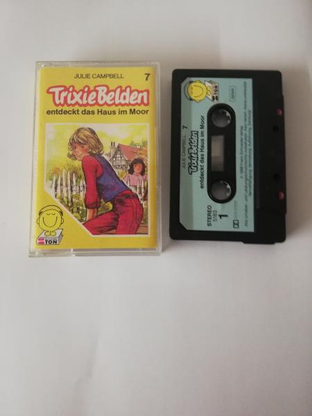 Trixie Belden Folge 7 entdeckt das Haus im Moor Schwarz mit Blauen Aufkleber 5183 Schneiderton
