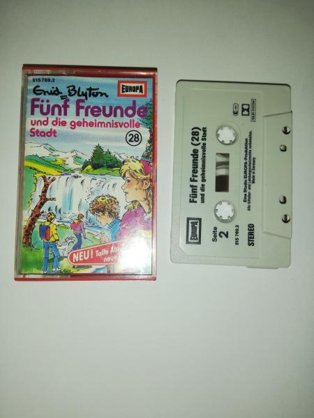 Fünf Freunde Folge 28 und die geheimnisvolle Stadt Grau mit Schwarzen Druck 515769.2 (Blau Oranges Cover)