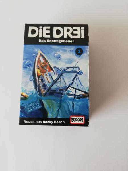 Die Dr3i Folge 1 Das Seeungeheuer Schwarz mit Weißen Druck 8287689101 4/1-4/2 Doppelfolge im Pappschuber Europa