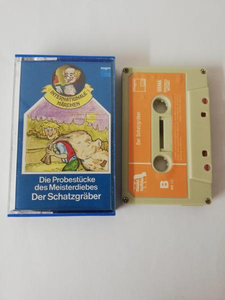 Internationale Märchen- Die Probestücke des Meisterdiebes/Der Schatzgräber 4-fach Silber geschraubt Grau mit Orangen Aufkleber  MM 175 Music Mobile