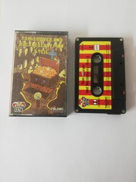 Tom Sawyer & Huckleberry Finn 3.Teil 4-fach Silber geschraubt Schwarz mit Rot Gelben Aufkleber 4.23919 CD Kiosk Teldec