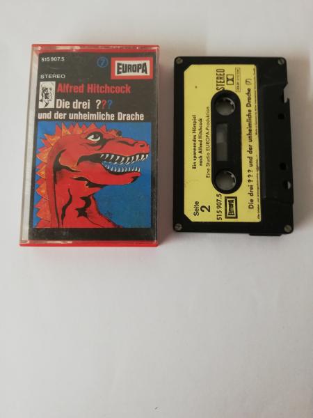 Die Drei Fragezeichen Folge 7 und der unheimliche Drache 4-fach Silber geschraubt Schwarz mit Gelben Aufkleber 515907.5(MC minimal unten rechts beschädigt)