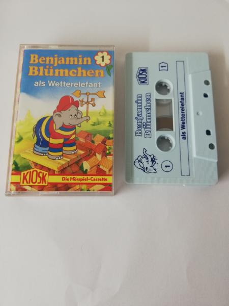 Benjamin Blümchen Folge 1 als Wetterelefant Weiß mit Blauen Druck Kiosk Rot Gelbes Cover Der Grüne Punkt