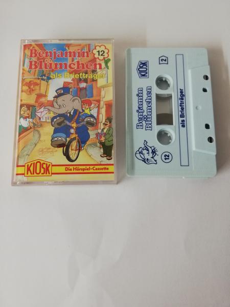 Benjamin Blümchen Folge 12 als Briefträger Weiß mit Blauen Druck Rot Gelbes Kiosk Cover Der Grüne Punkt