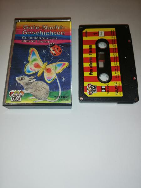 Gute-Nacht-Geschichten Geschichten von allerlei Tieren 4-fach Silber geschraubt Schwarz mit Rot-Gelben Aufkleber 4.23900 CD Kiosk Teldec