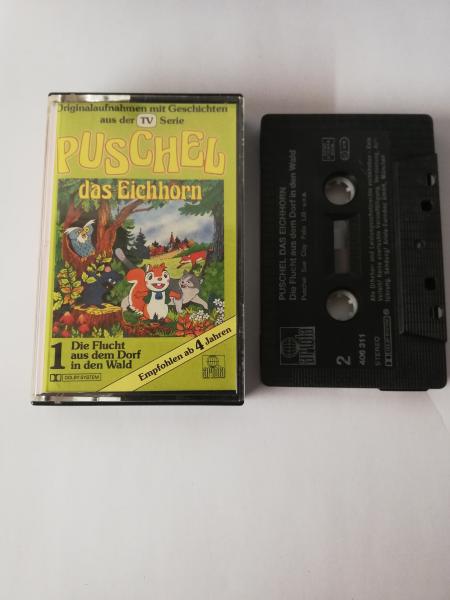 Puschel das Eichhorn Folge 1 Die Flucht aus dem Dorf in den Wald Schwarz mit Silbernen Druck 406-311-251 Ariola