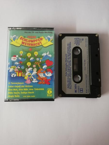 Frohe Schlumpfen-Weihnacht 4-fach Silber geschraubt Schwarz mit Silbernen Aufkleber MC 1474 K-Tel