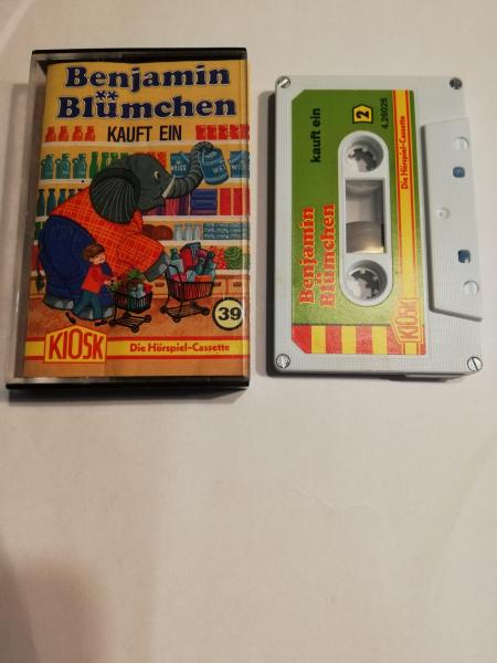 Benjamin Blümchen Folge 39 kauft ein 4-fach Silber geschraubt Weiß mit Grünen Aufkleber 4.26026/4.27539 CD Kiosk