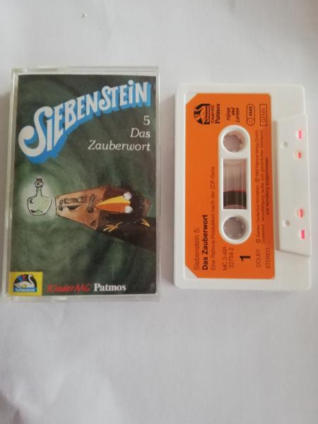 Siebenstein Folge 5 Das Zauberwort Weiß mit Orangen Aufkleber 3-491-22754-2 Schwanni Patmos(Cover beschrieben)