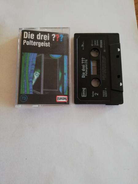 Die Drei Fragezeichen Folge 73 Poltergeist Schwarz mit Weißen Druck 7432142847 4 Europa(Schriftzug Logo fehlt)
