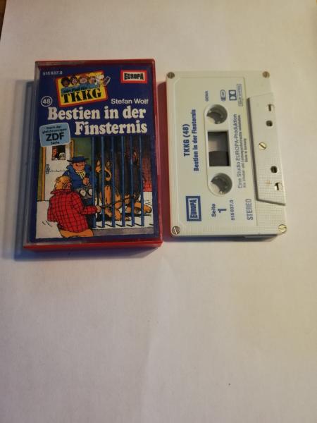 TKKG Folge 48 Bestien in der Finsternis 5-fach Silber geschraubt Weiß mit Blauen Druck 515837.0 Europa(Großes Fenster)