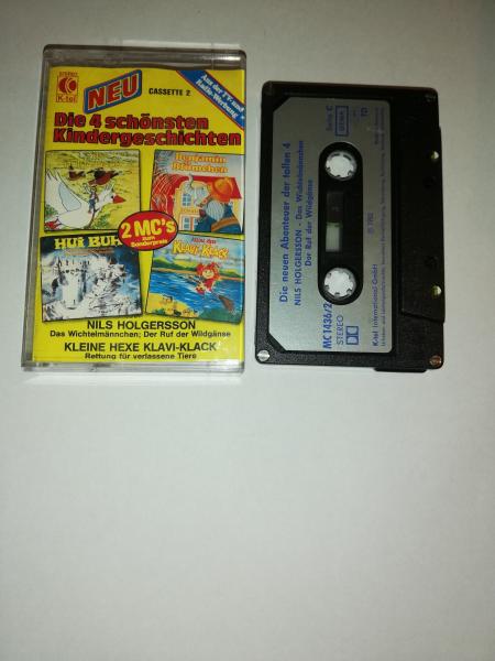 Die 4 schönsten Kindergeschichten 4-fach Silber geschraubt Schwarz mit Silbernen Aufkleber Cassette 2 MC 1436 K-Tel