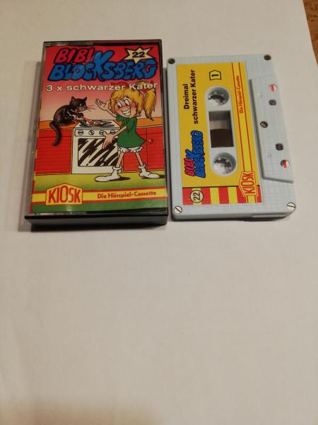 Bibi Blocksberg Folge 22 3x Schwarzer Kater 5-fach Silber geschraubt Weiß mit Gelben Aufkleber 4.27622 CD Kiosk