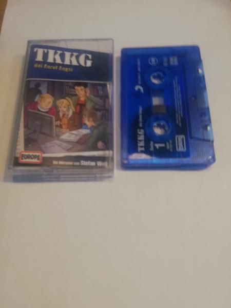 TKKG Folge 120 Bei Anruf Angst Blau Transparent mit Weißen Druck 8869761102 4/2C Europa