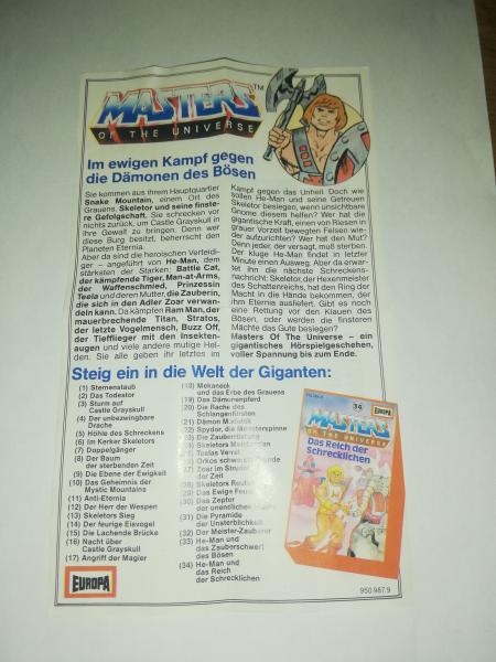 Masters of the Universe Europa Hörspielkassettenflyer Folge 34