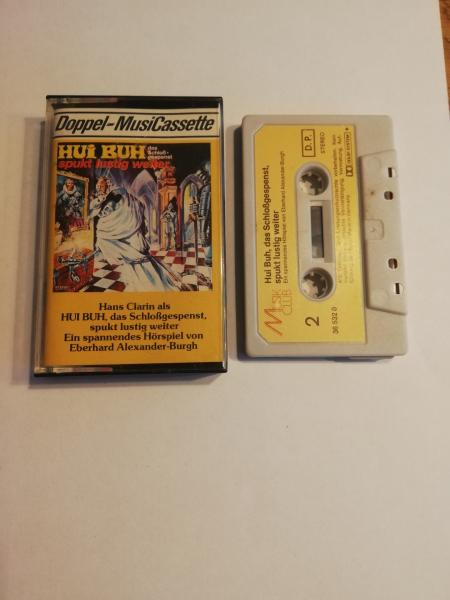 Hui Buh das Schloß-Gespenst spukt lustig weiter Doppel-Musikcassette Grau mit Gelben Aufkleber 36532 0 Musik-Club