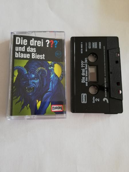 Die Drei Fragezeichen Folge 167 und das blaue Biest Schwarz mit Weißen Druck 8872540037 4 Europa