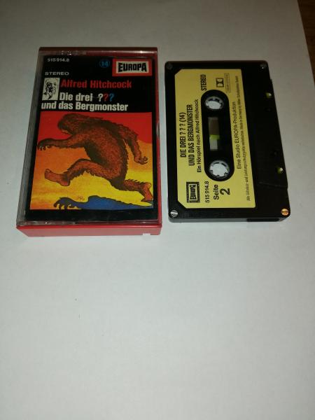 Die Drei Fragezeichen Folge 14 und das Bergmonster 4-fach Silber geschraubt Schwarz mit Gelben Aufkleber Neonband 515914.8 Europa