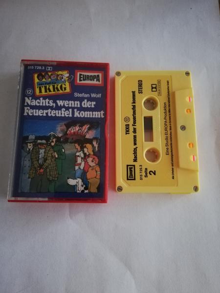 TKKG Folge 12 Nachts, wenn der Feuerteufel kommt 5-fach Silber geschraubt Gelb mit Gelben Aufkleber 515729.3 Europa