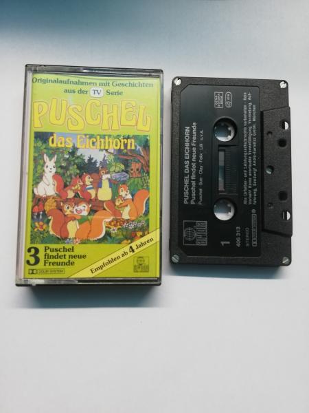 Puschel das Eichhorn Folge 3 Puschel findet neue Freunde 5-fach Silber geschraubt Schwarz mit Silbernen Druck 406-313-251 Ariola