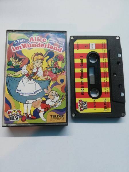 Alice im Wunderland 1.Teil 4-fach Silber geschraubt Schwarz mit Rot-Gelben Aufkleber 4.23904 CD Kiosk Teldec