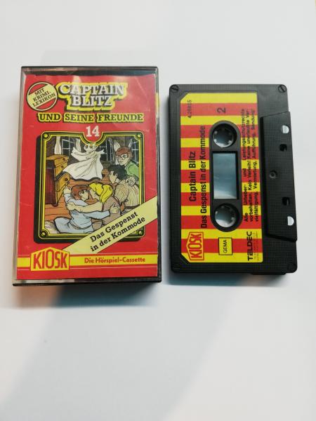 Captain Blitz Folge 14 Das Gespenst in der Kommode 4-fach Schwarz geschraubt Schwarz mit Rot Gelben Aufkleber 4.25835 CD Kiosk