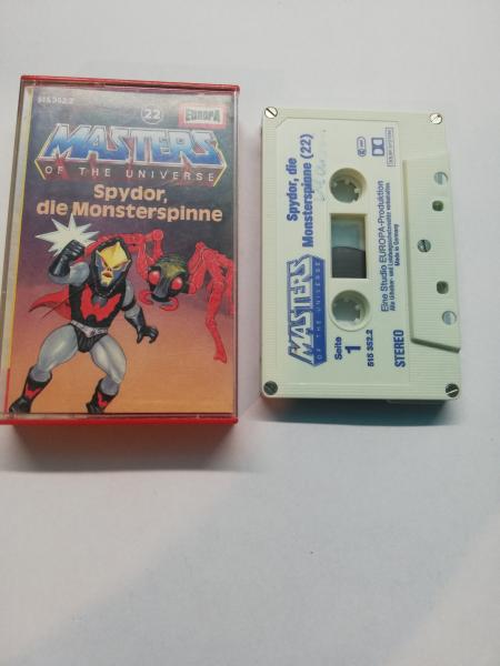 Masters of the Universe Folge 22 Spydor, die Monsterspinne 5-fach Silber geschraubt Weiß mit Blauen Druck 515352.2 Europa Cover von innen und Kassette beschrieben