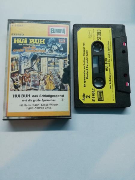 Hui Buh Folge 5 und die große Spukschau Schwarz mit Gelben Aufkleber 515030.2(Weißes Cover) Europa Frontcover mit Abriss
