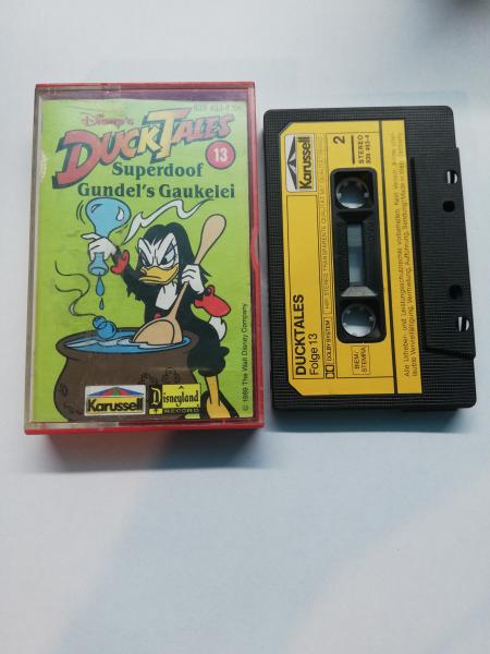 Duck Tales Folge 13 Superdoof/ Gundel`s Gaukelei Schwarz mit Gelben Aufkleber 839 493-4 Karussell(Innencover beschrieben)