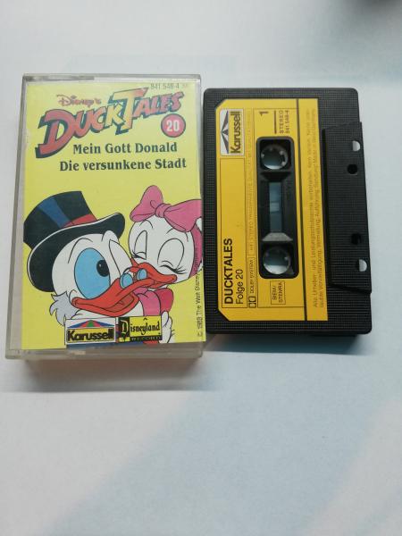 Duck Tales Folge 20 Mein Gott Donald/ Die versunkene Stadt Schwarz mit Gelben Aufkleber 841 548-4 Karussell Innencover und Seite 1 minimal beschrieben