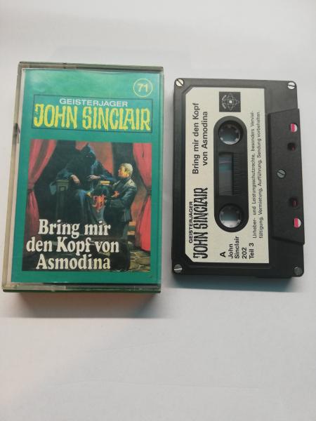 Geisterjäger John Sinclair Folge 71 Bring mir den Kopf von Asmodina 5-fach Silber geschraubt Schwarz mit Weißen Aufkleber 202 Tonstudio Braun Innencover beschrieben