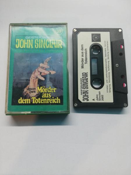 Geisterjäger John Sinclair Folge 39 Mörder aus dem Totenreich 5-fach Silber geschraubt Schwarz mit Weißen Aufkleber 2002 Tonstudio Braun Innencover beschrieben