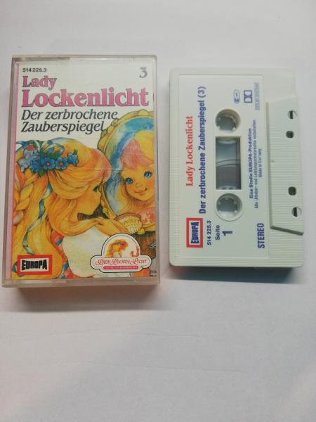 Lady Lockenlicht Folge 3 Der zerbrochene Zauberspiegel Weiß mit Blau Roten Druck 514225.3 Europa Innencover leicht bemalt