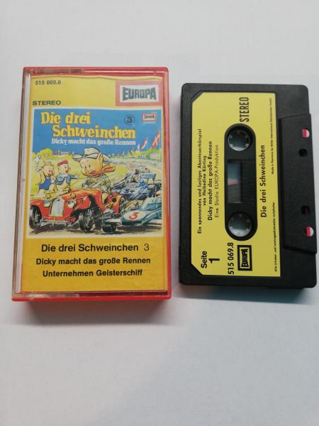 Die drei Schweinchen 3 Dicky macht das große Rennen/Unternehmen Geisterschiff Schwarz mit Beigen Aufkleber 515069.0 Europa