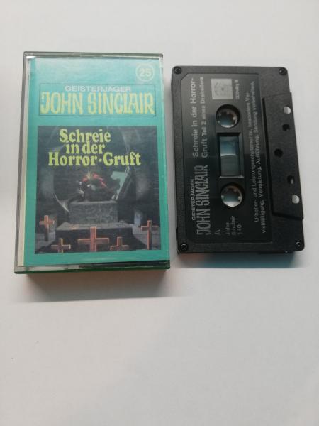 Geisterjäger John Sinclair Folge 25 Schreie in der Horror-Gruft 5-fach Schwarz geschraubt Schwarz mit Weißen Druck 140 Tonstudio Braun
