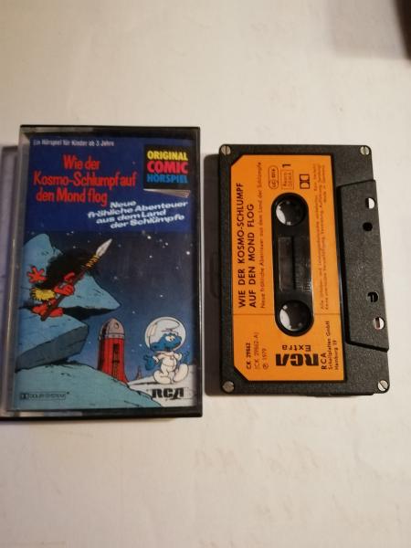 Wie der Kosmo-Schlumpf auf den Mond flog 4-fach Silber geschraubt Schwarz mit Orangen Aufkleber CK 29862 CH RCA Original Comic Hörspiel