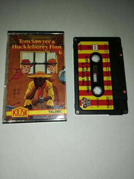 Tom Sawyer & Huckleberry Finn Folge 6 4-fach Silber geschraubt Schwarz mit Rot Gelben Aufkleber 4.24420 CD Teldec