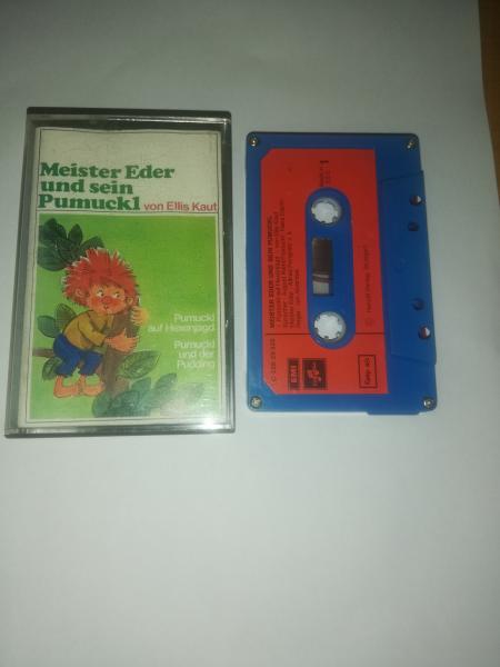 Pumuckl auf Hexenjagd/und der Pudding Blau mit Roten Aufkleber 1C228-29333 EMI Columbia (Innencover leicht eingerissen)