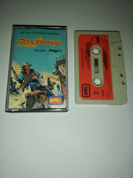 Der Postraub von Santa Fe Folge 2 Grau mit Roten Aufkleber 10.066 PMC(Aufkleber Seite 2 der Kassette bemalt)
