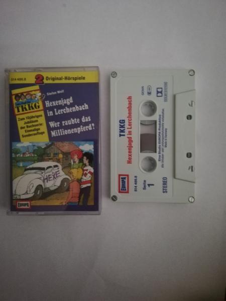 TKKG Doppelfolge Hexenjagd in Lerchenbach/Wer raubte das Millionenpferd 4-fach Silber geschraubt Weiß Blau Rot 514486.8 Europa