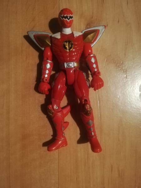 Power Rangers Dino Thunder Rot ohne Waffe 14cm 2003 Bandai(Beingelenke ausgeleiert)
