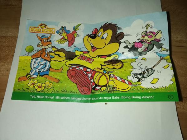 Holle Honig Hörspielkassettenflyer Toll, Holle Honig! Mit deinen Zauberschuhen saust du sogar Babsi Boing Boing davon ! 950014.6 Europa