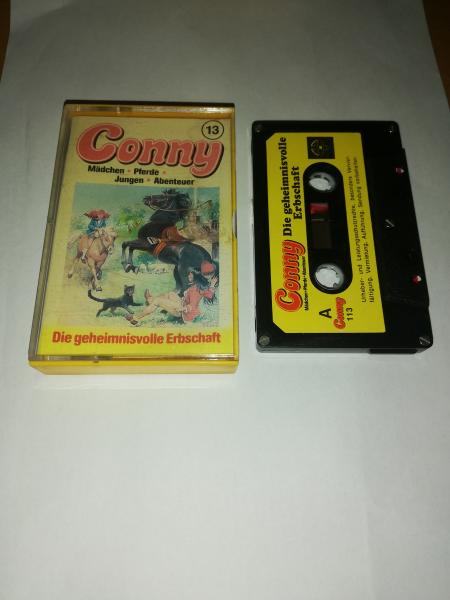 Conny Folge 13 Die geheimnisvolle Erbschaft 5-fach Silber geschraubt Schwarz mit Gelben Aufkleber CO 113 Studio Braun(Innencover minimal beschrieben)