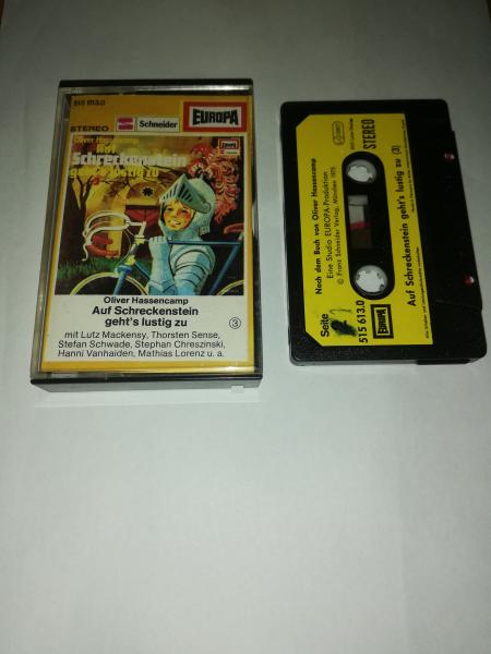 Auf Schreckenstein geht`s lustig zu Folge 3 Schwarz mit Hellgelben Aufkleber 515613.0 Europa(Innencover und Kassette beschrieben)