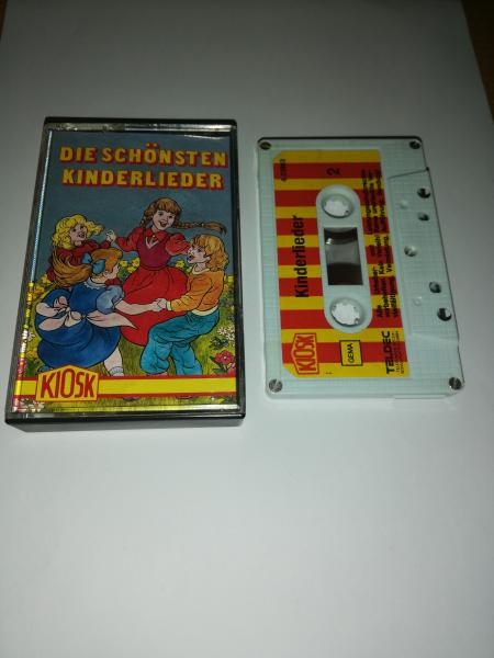 Die schönsten Kinderlieder 5-fach Silber geschraubt Weiß mit Rot-Gelben Aufkleber 4.27691 CD Kiosk(Kassette geklebt)