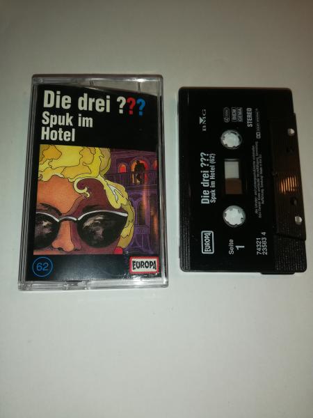 Die Drei Fragezeichen Folge 62 Spuk im Hotel Schwarz mit Weißen Druck 7432123583 4 Europa(Schriftzug Logo fehlt)