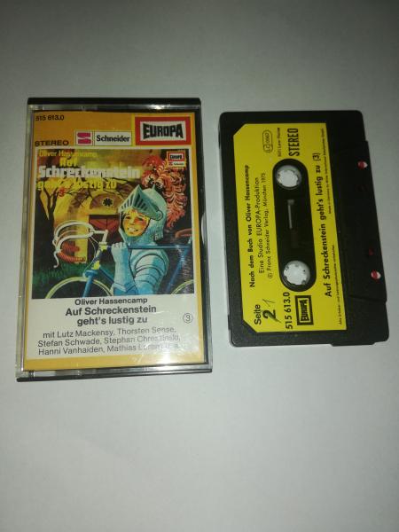 Auf Schreckenstein geht`s lustig zu Folge 3 Schwarz mit Hellgelben Aufkleber 515613.0 Europa( Kassette beschrieben)